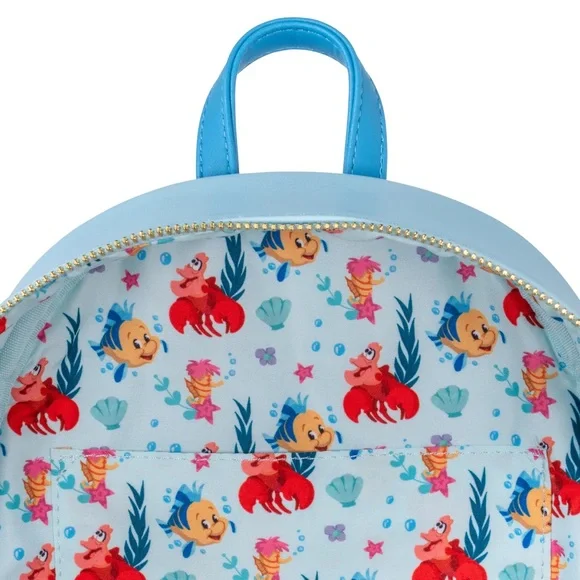 ? Loungefly Little Mermaid Ariel Stained Glass Vegan Leather Mini Backpack New! Pre-order: The Little Mermaid Stained Glass Loungefly  main image 4